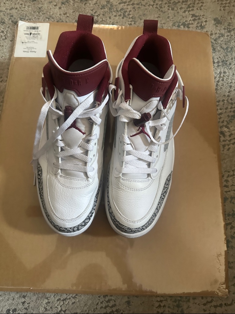 Jordan Men's White and Maroon High-Top Athletic Sneakers - Classic Court Style